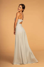 Chiffon Ruched Long Dress