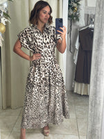 Taupe Brown Animal Printed Dress
