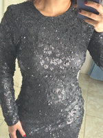 Black Sequin Short Dress