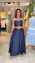 Denim Strapless Maxi Dress