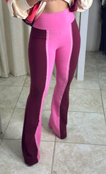 Pink/Cream & Burgundy Pant Set