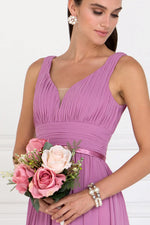 Rose Pink Chiffon Long Dress