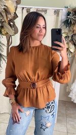 Wasit Trim Peplum Top