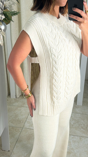 Knitted Top And Long Pants Set