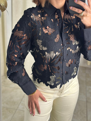Fishnet Crochet Lace Top