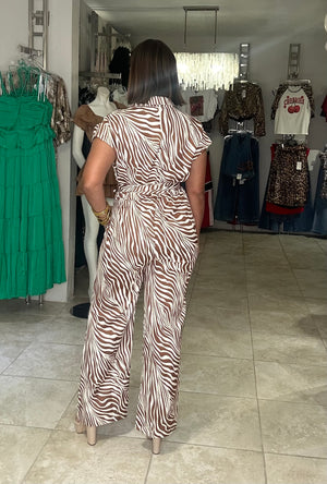 Zebra Brown Jumpsuit