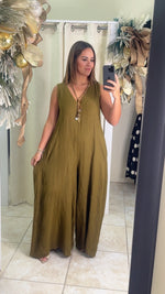 One Size Linen Jumpsuit