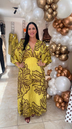 Printed Kimono Maxi Dress
