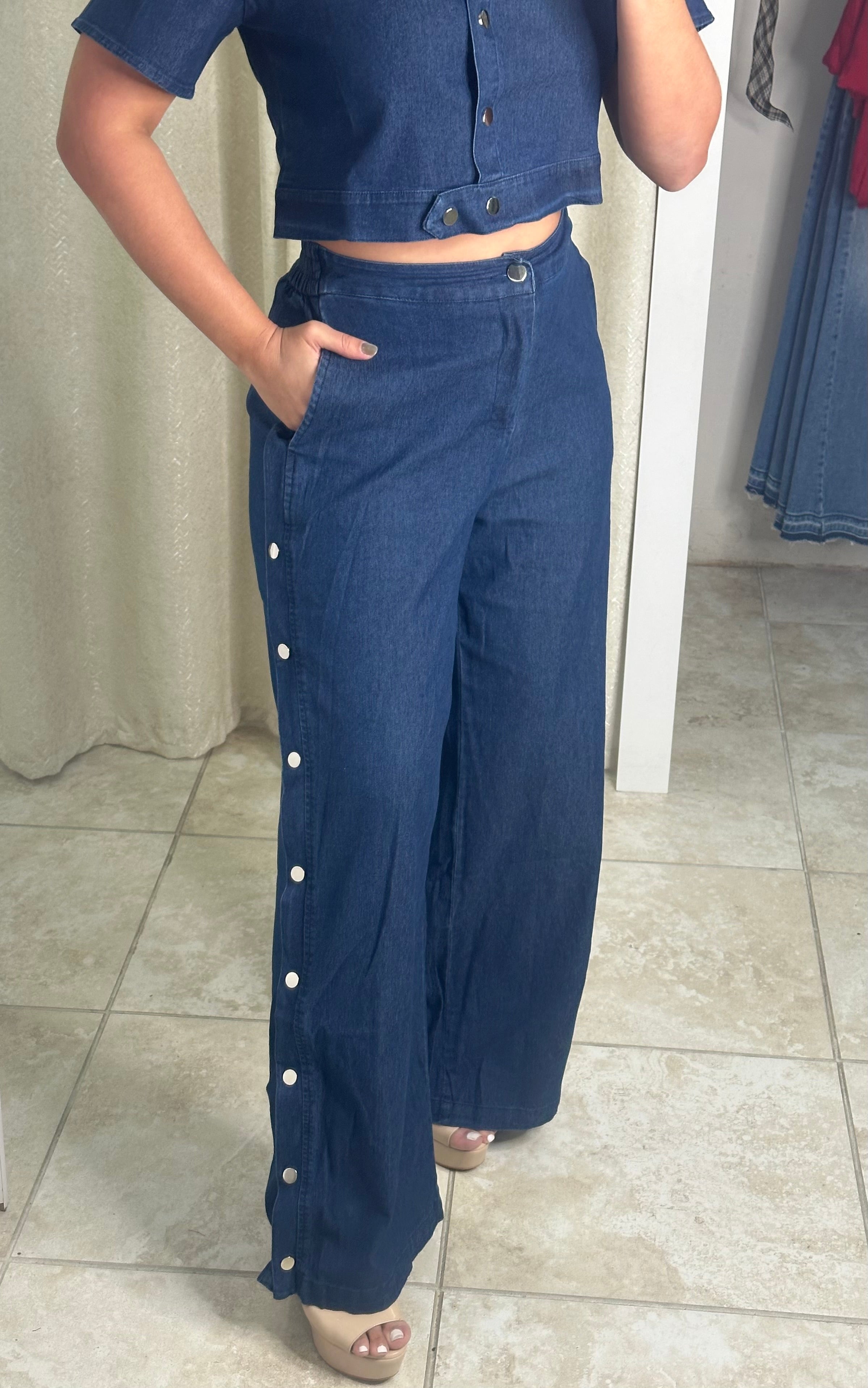 Denim Two Pieces Set