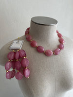 Pink Acrylic Necklace Set