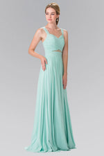 Pleated Bodice Long Dress
