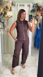 Zip Front Military Vest & Barrel Pants Set