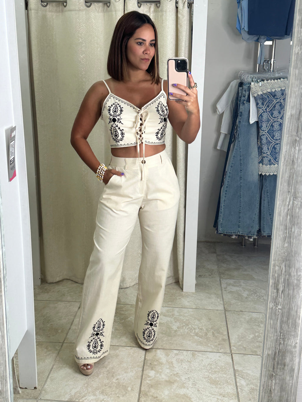 Beige Linen Set