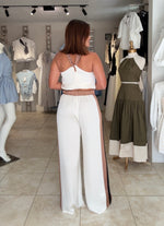 Silk Contrast Pant Set