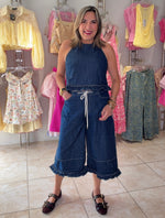 Dark Denim Top & Bermuda Set