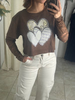 Heart Mesh Sleeve Top