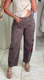 Brown Leopard Barrel Rose Pants