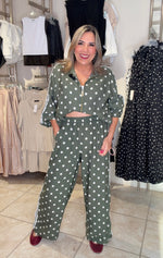 Polka Dot Jacket|Pant Set