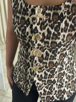 Tiger Metal Button Top