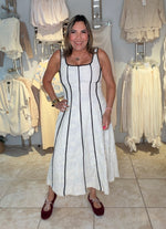 Embroidery Cream Midi Dress