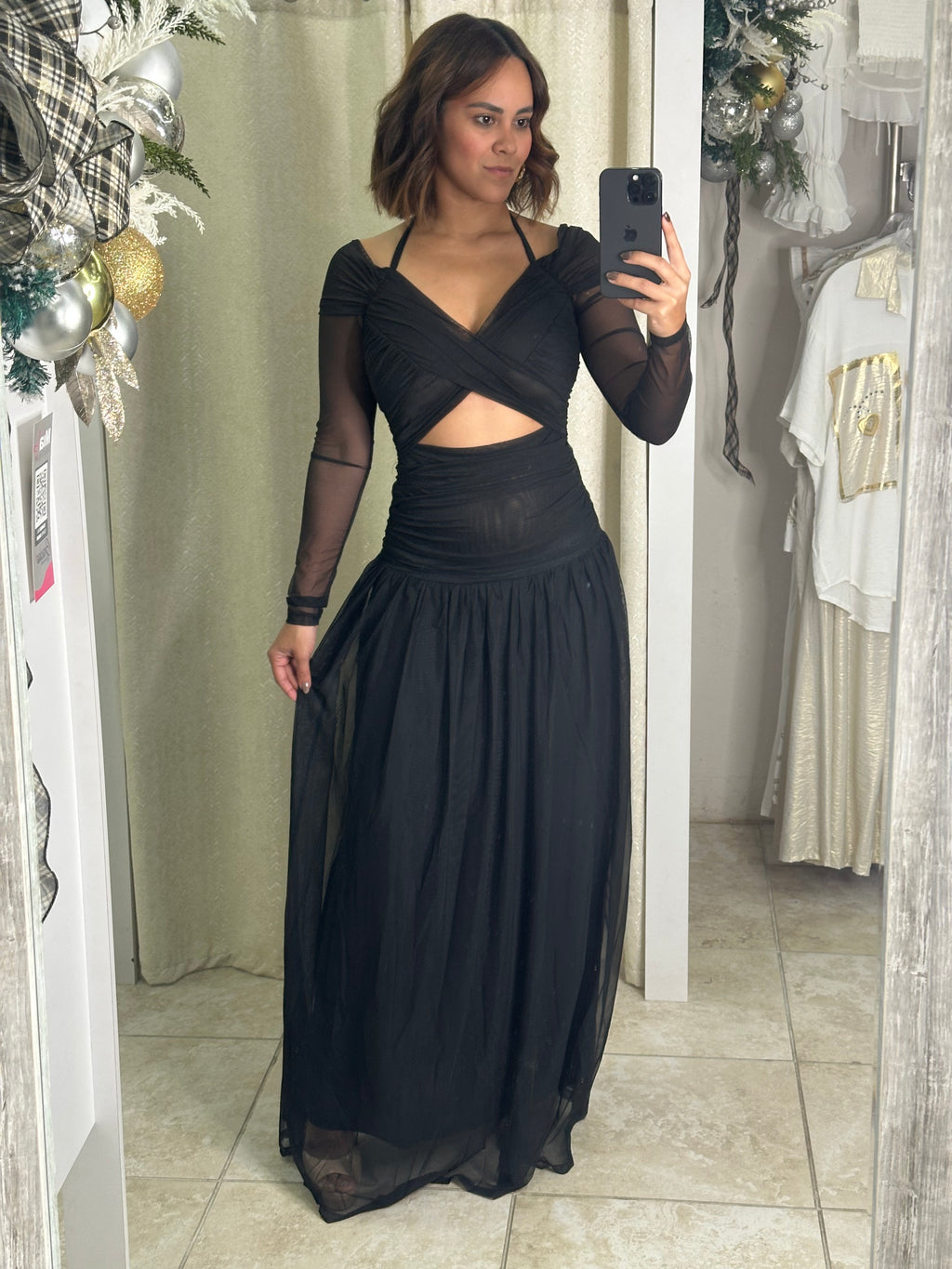 Black Draped Dress