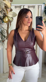 Brown Leather Top