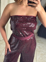 Burgandy Sequin Jumsuit