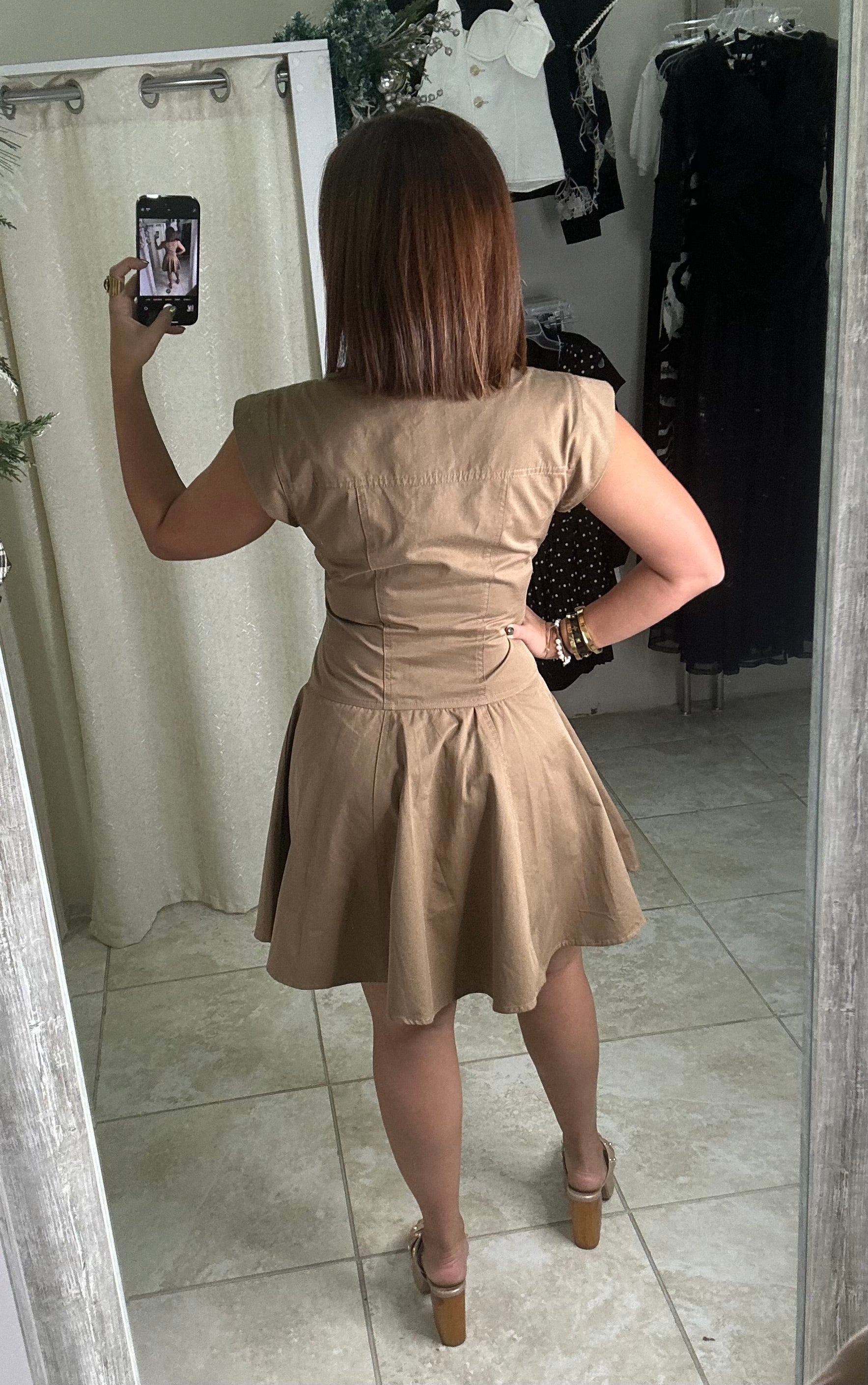 Solid Woven Mini Dress