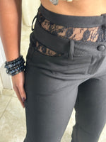 Contrast Lace Straight Leg Pants