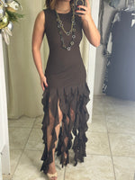 Chocolate Ruffled Dress