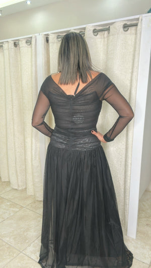 Black Draped Dress