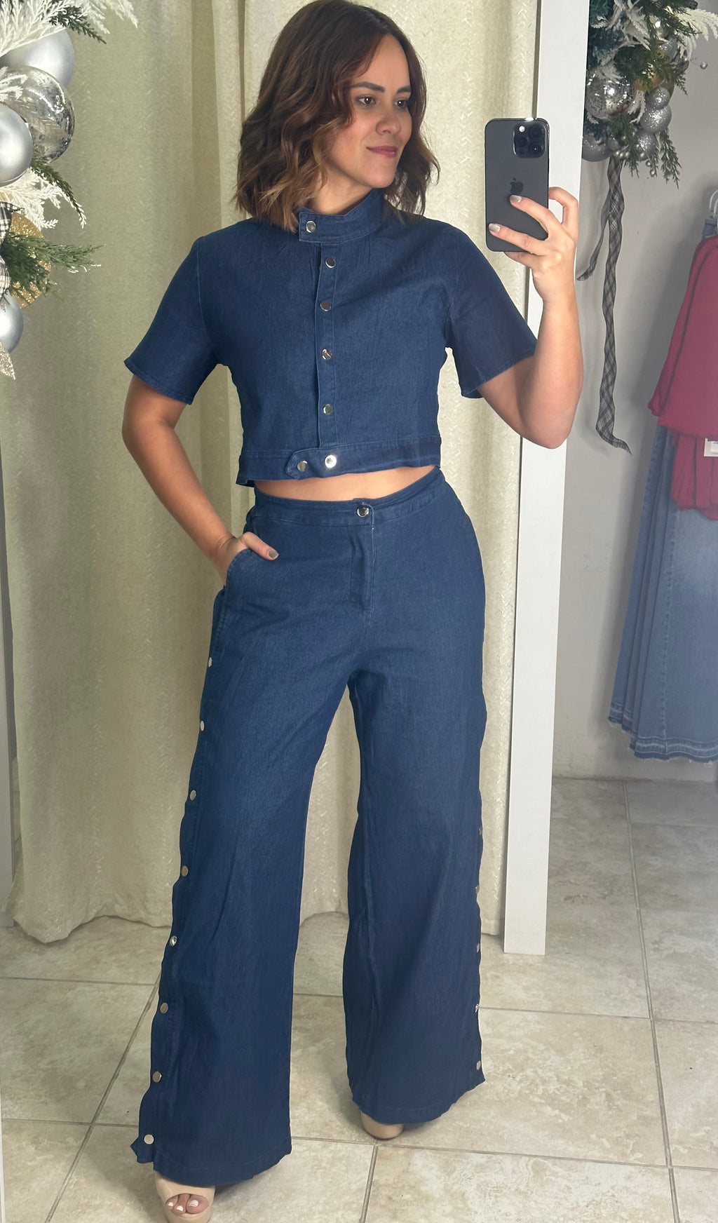 Denim Two Pieces Set