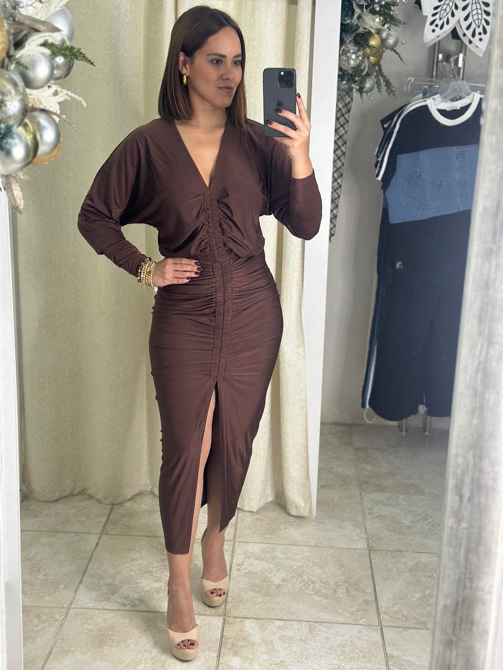 Brown Fashion Dress