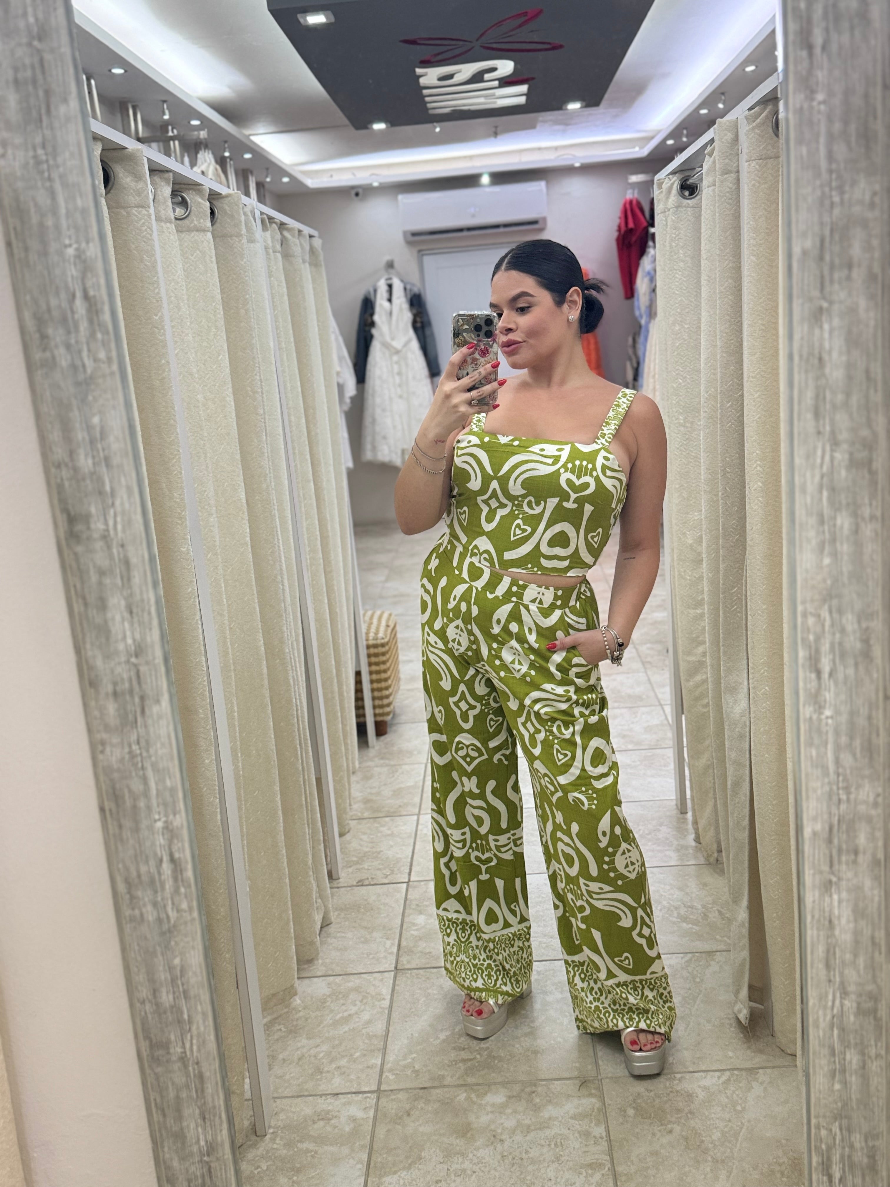 Light Green Printed Set