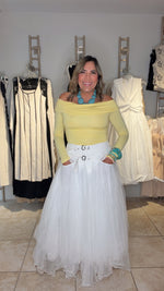 Knit Ruched Off Shoulder Top