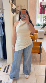 Asymmetrical Open Back Top