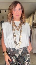 Ivory Shoulder Pad Ballon Top