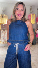 Dark Denim Top & Bermuda Set