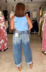 Medium Wash Denim Barrel Pant