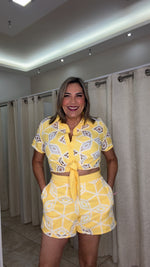 Crochet Lace Yellow Pant Set