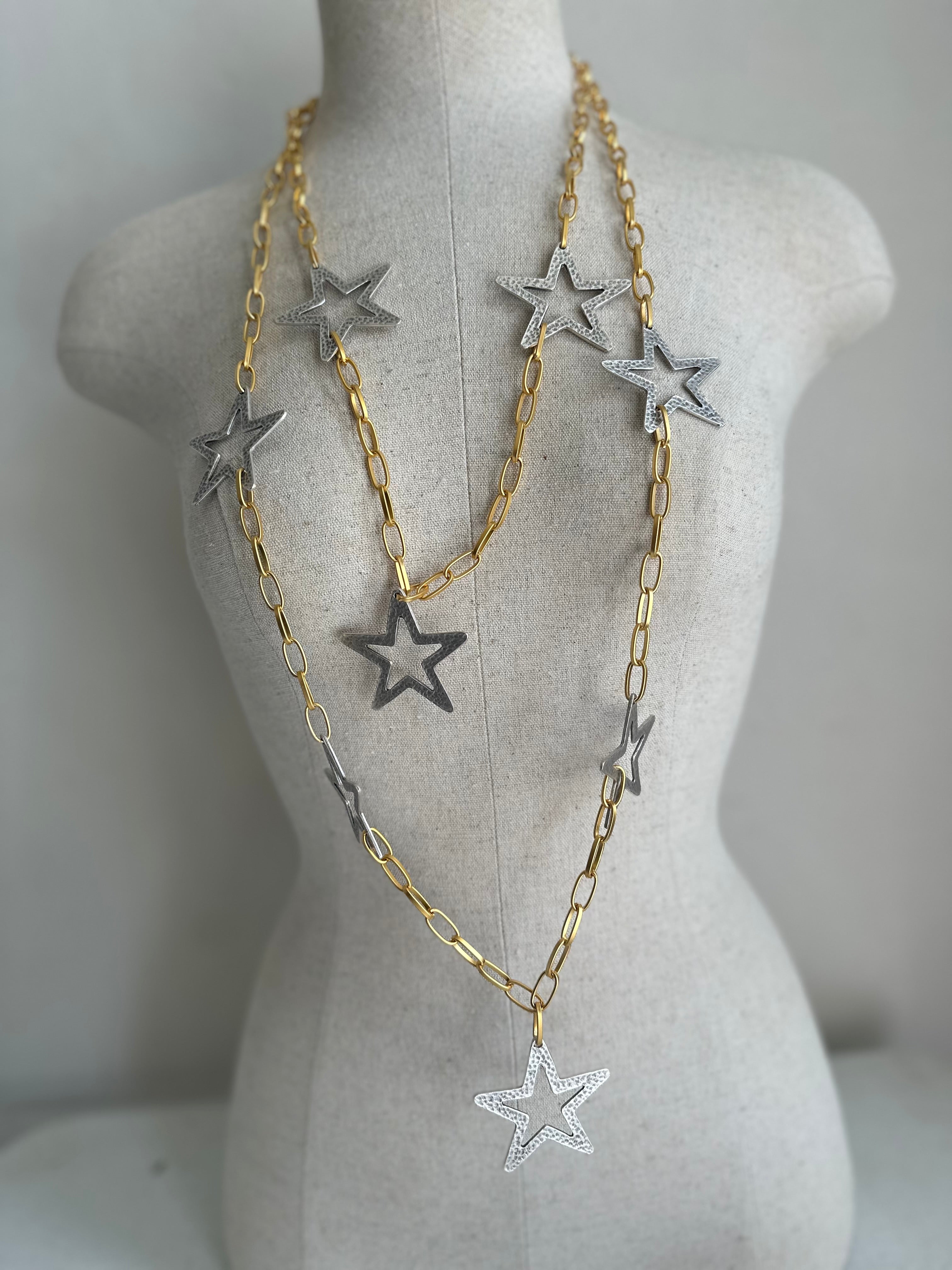 Stars Silver & Gold Necklace