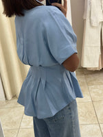 Light Blue Pleated Shirt