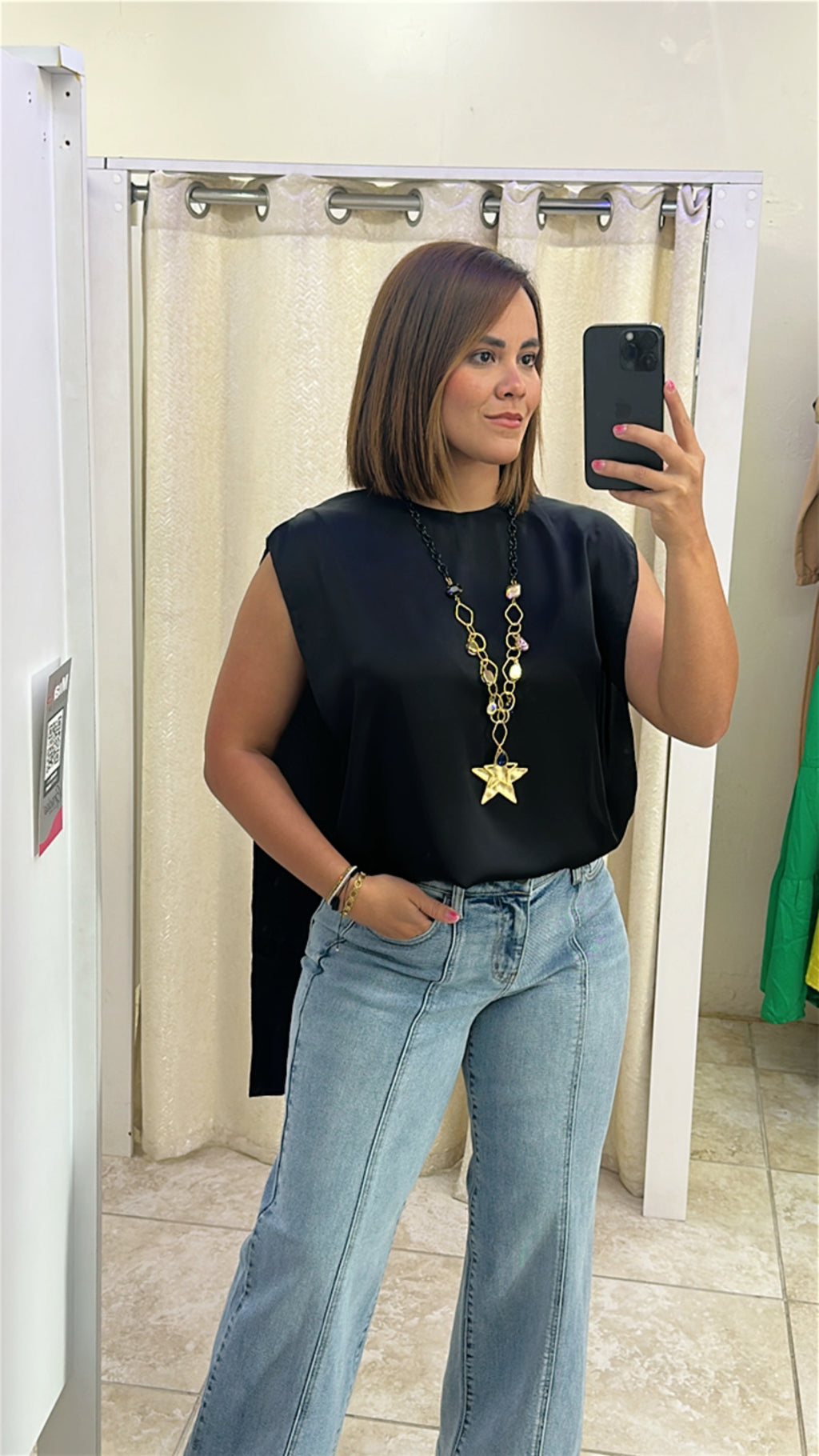 Satin Hi Low Blouse