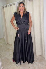 Black Satin Formal Dress