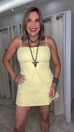 Spaguetti Straps & Yellow Mini Skort Set