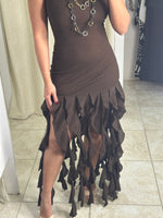 Chocolate Ruffled Dress