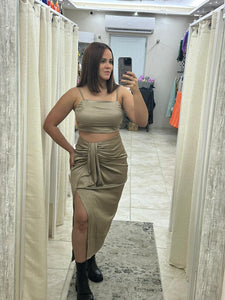 Crop top & Midi Skirt Set