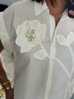 Flower & Pearl Rhinestone Shirt