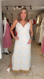 Embroidered Palms Maxi Dress