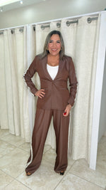 Chocolate Denim Pant Set